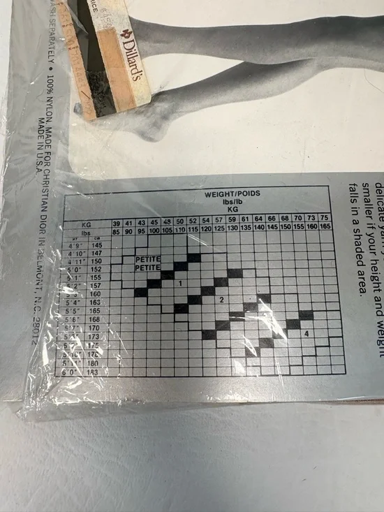 Vintage Christian Dior Diorissimo Pantyhose Size 2 Cinnamon Ultrasheer Sandal - Picture 6 of 6